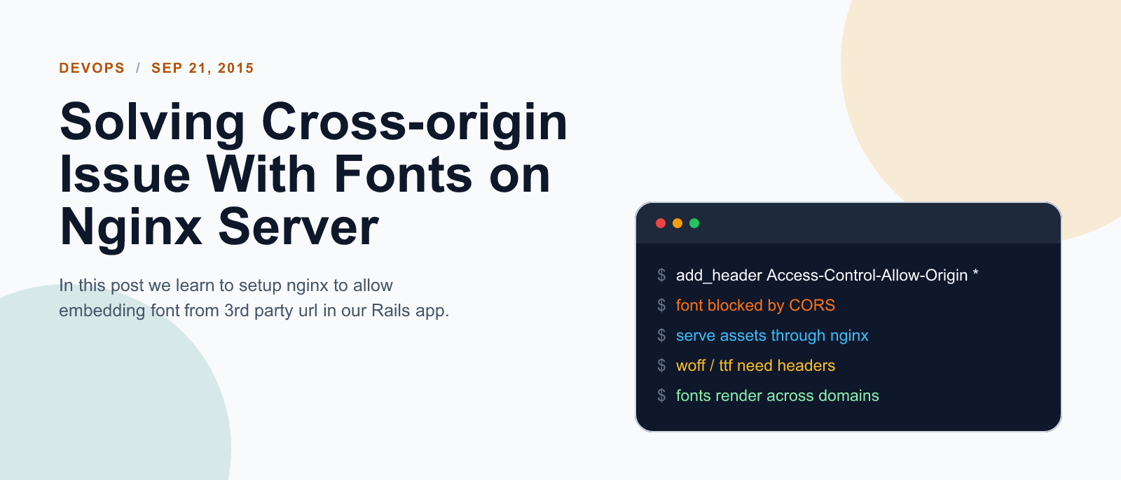 Solving Cross-origin Issue With Fonts on Nginx Server
