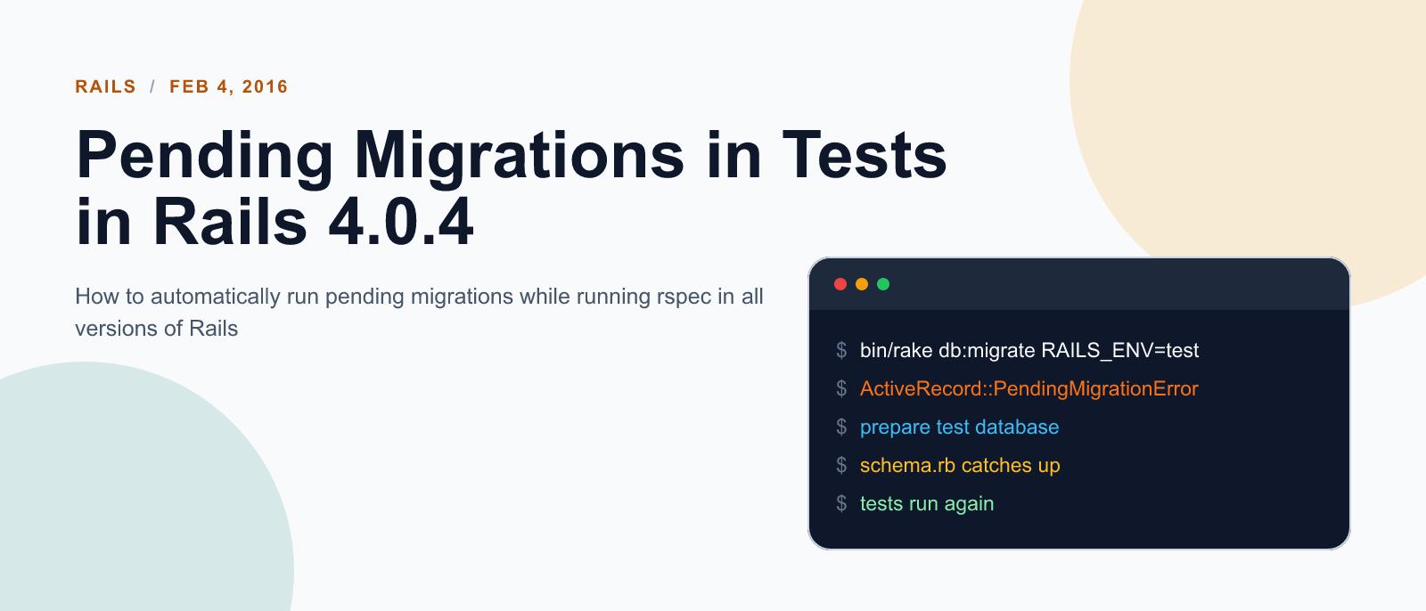 Pending Migrations in Tests in Rails 4.0.4