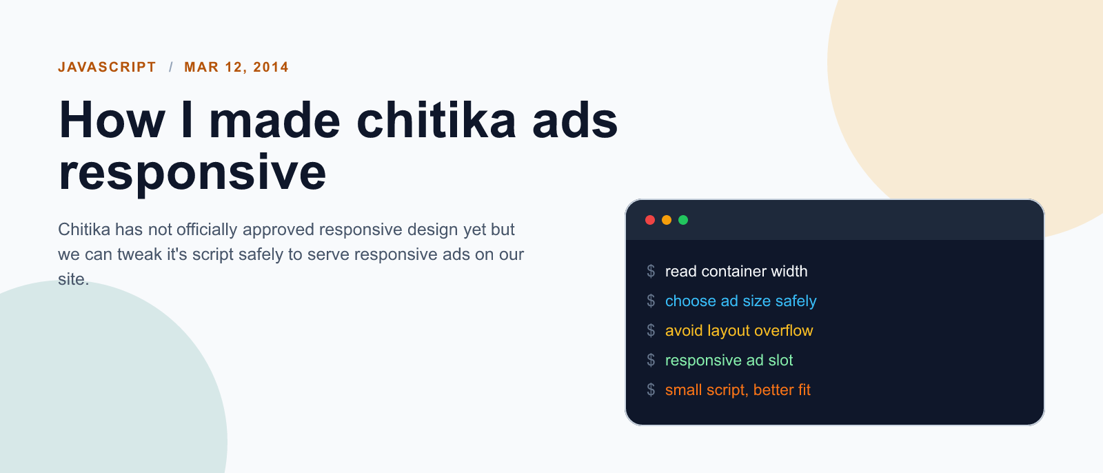 How I made chitika ads responsive