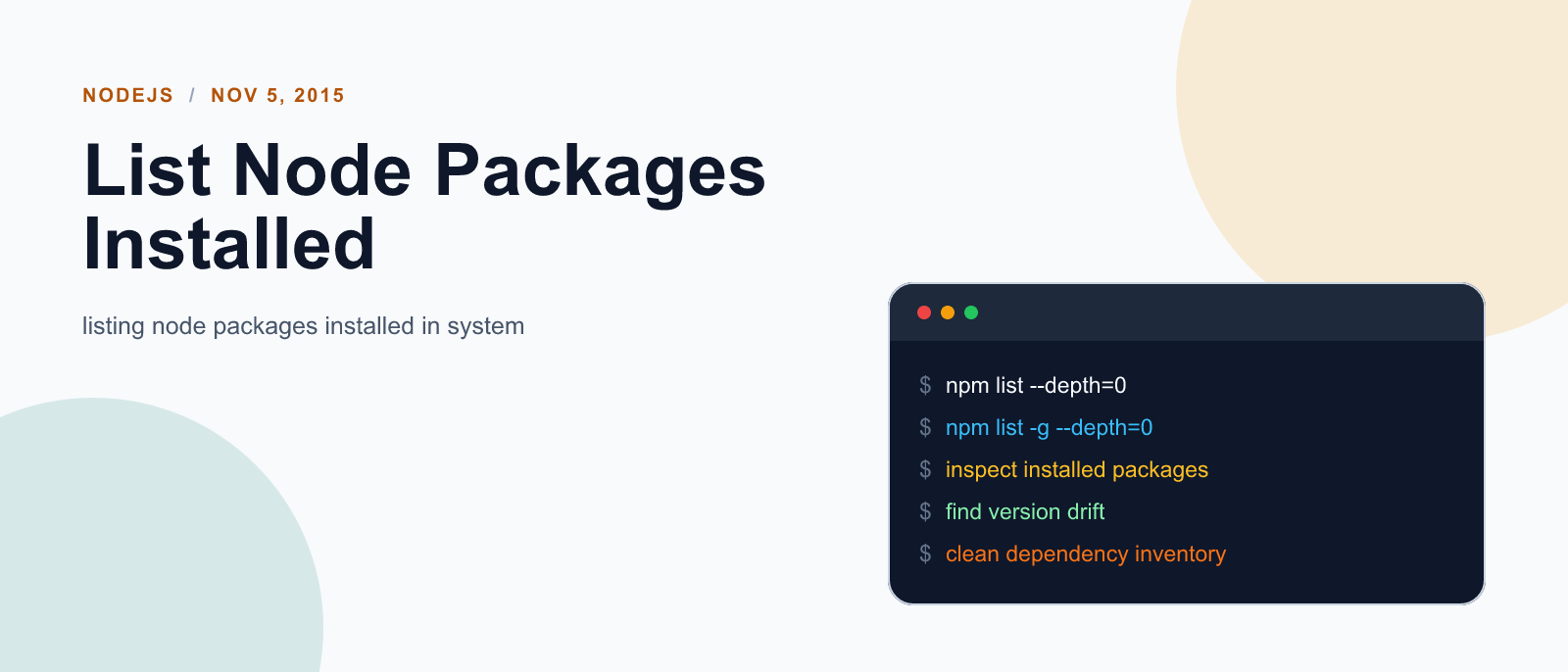List Node Packages Installed