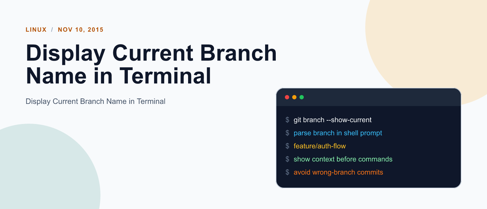 Display Current Branch Name in Terminal