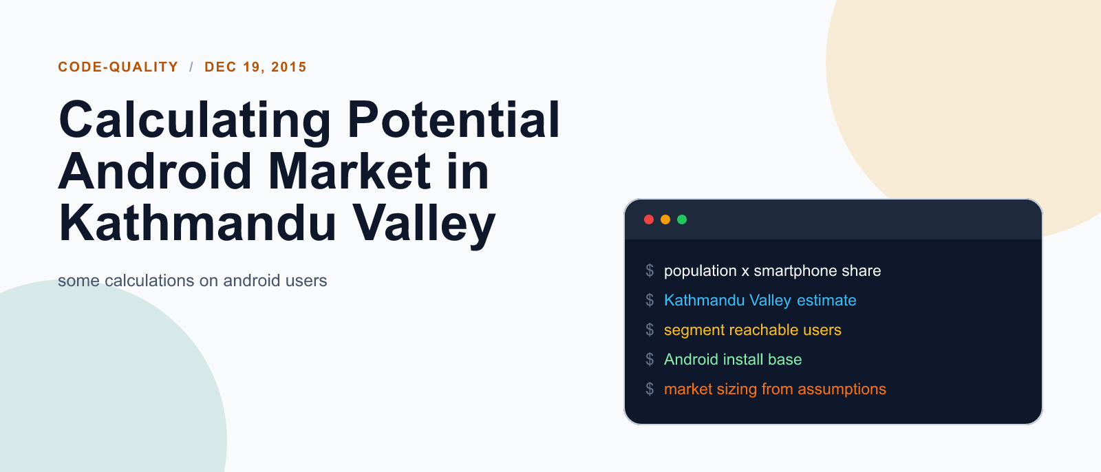 Calculating Potential Android Market in Kathmandu Valley