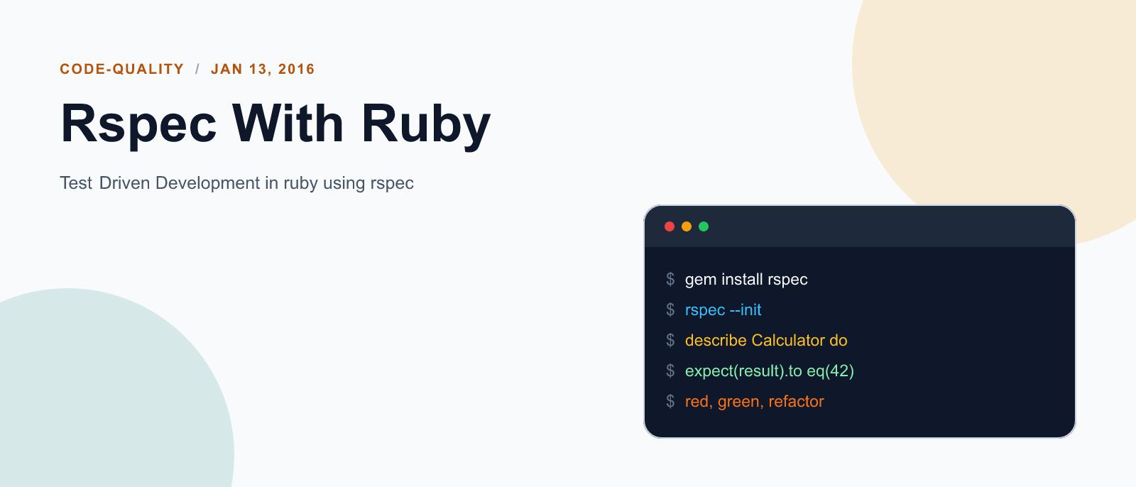 Rspec With Ruby