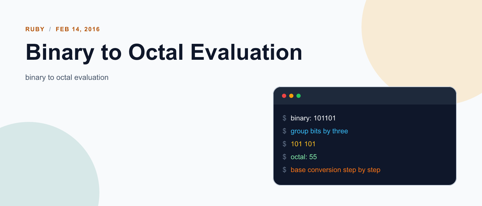 Binary to Octal Evaluation