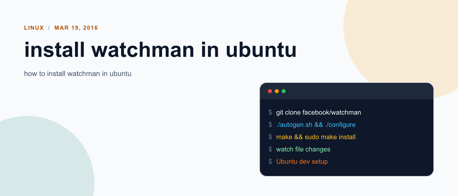 install watchman in ubuntu
