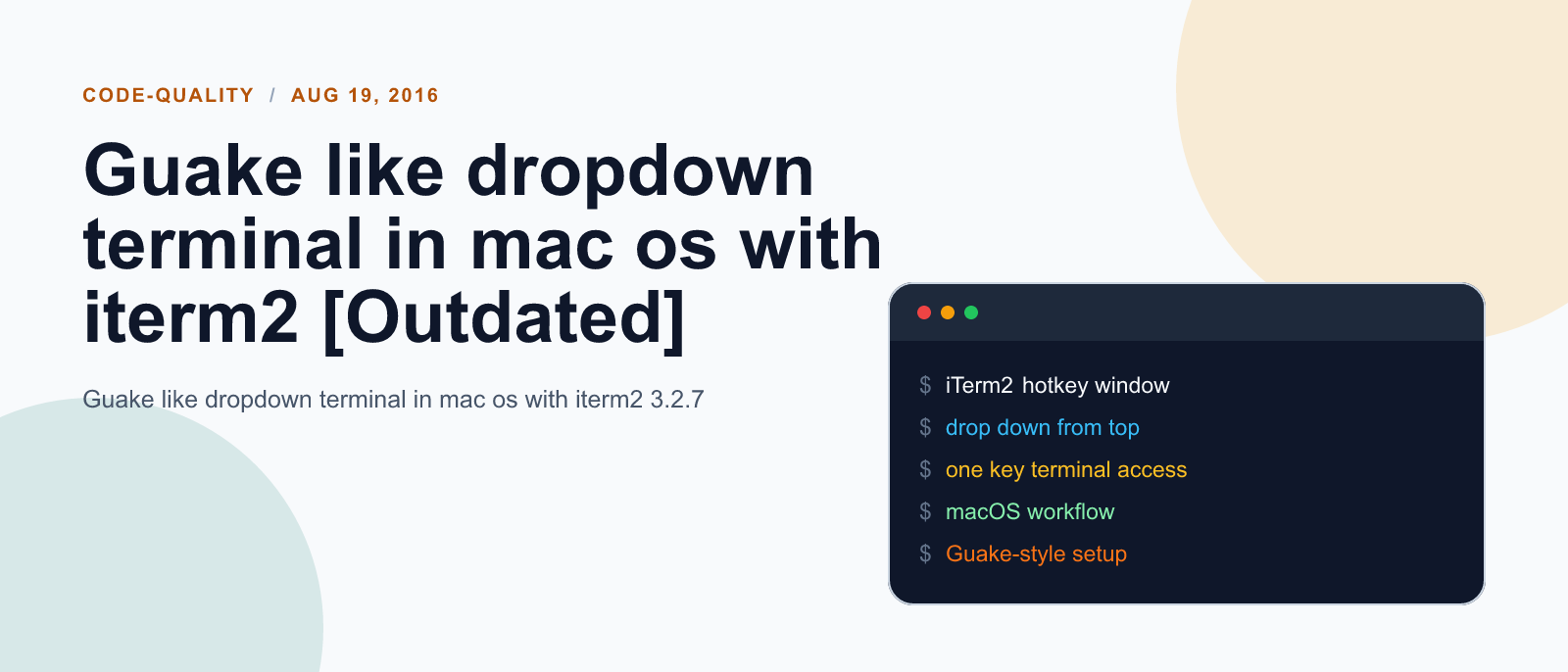 Guake like dropdown terminal in mac os with iterm2 [Outdated]