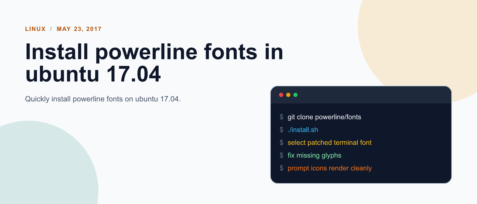 Install powerline fonts in ubuntu 17.04