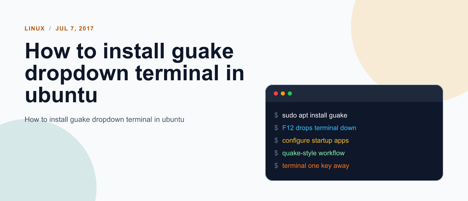 How to install guake dropdown terminal in ubuntu