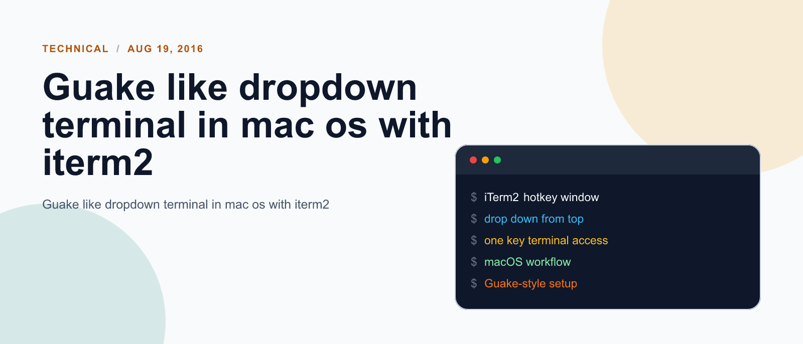 Guake like dropdown terminal in mac os with iterm2