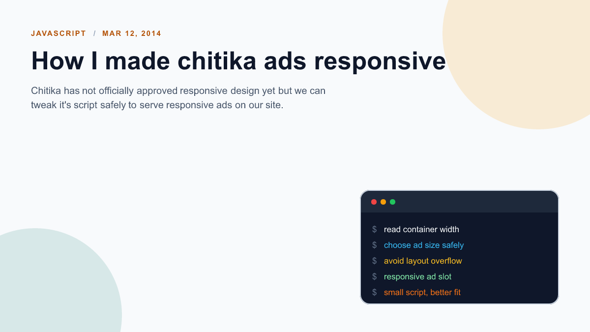 How I made chitika ads responsive