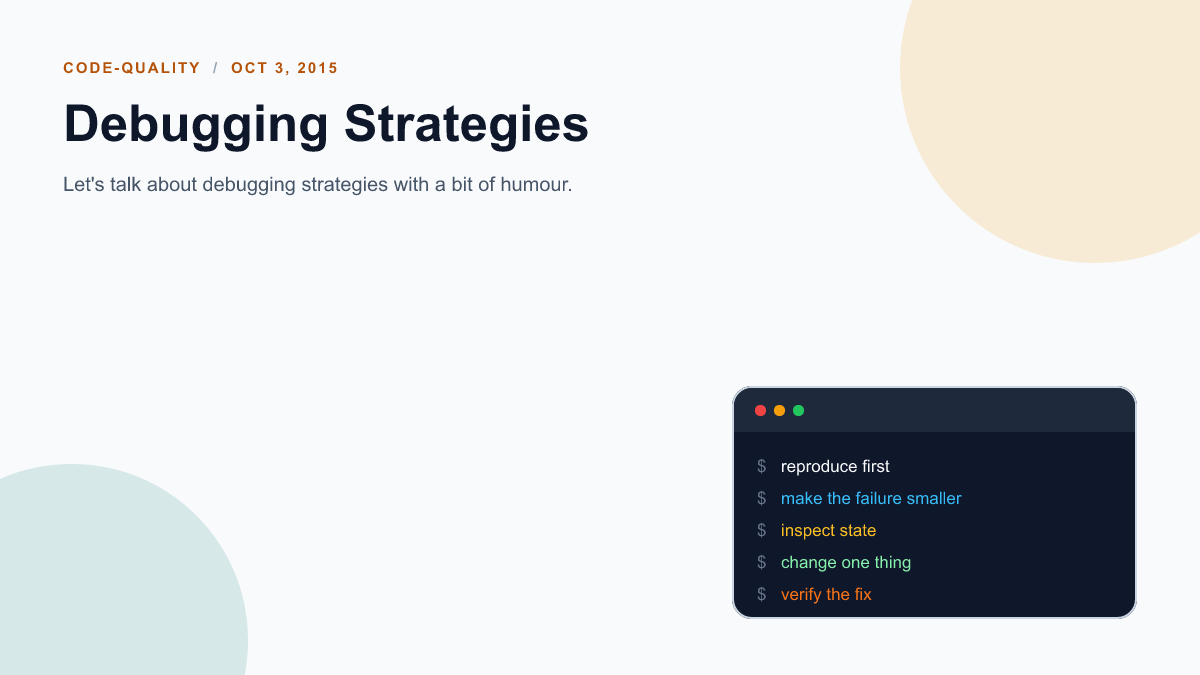 Debugging Strategies