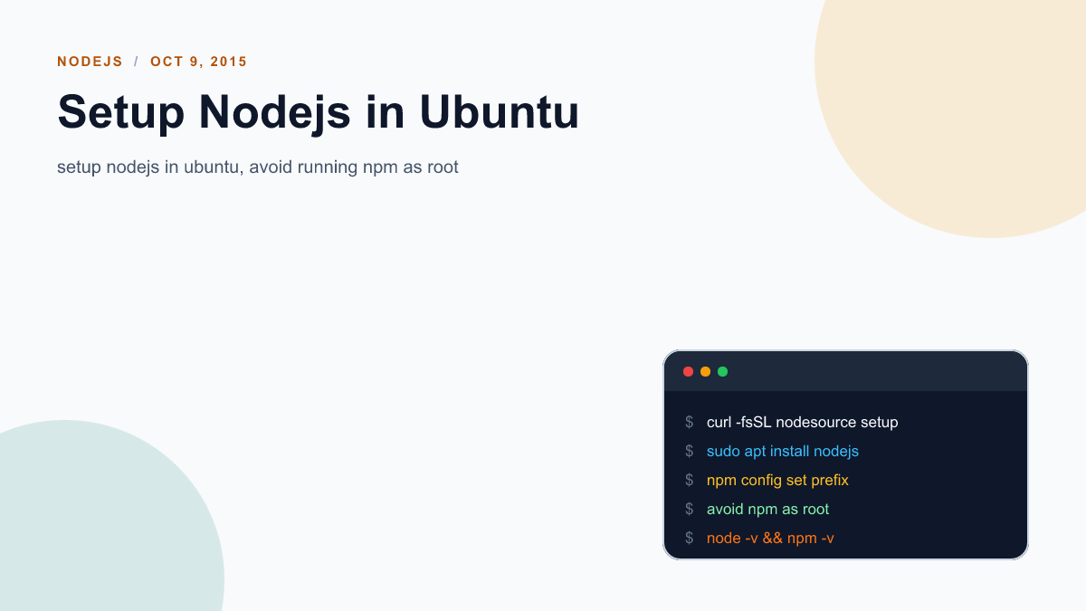 Setup Nodejs in Ubuntu