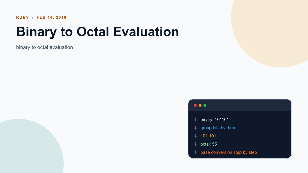 Binary to Octal Evaluation