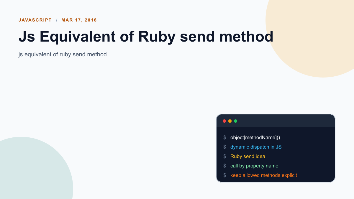 Js Equivalent of Ruby send method