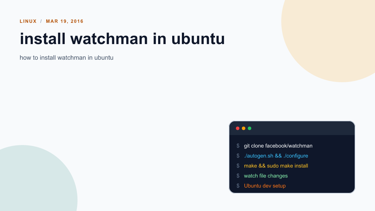 install watchman in ubuntu