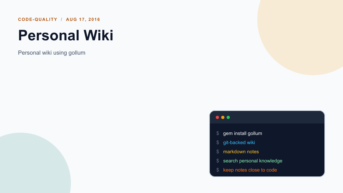 Personal Wiki