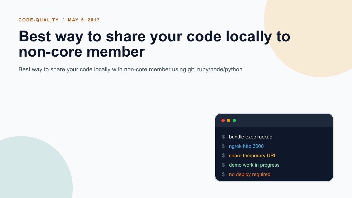 Best way to share your code locally to non-core member