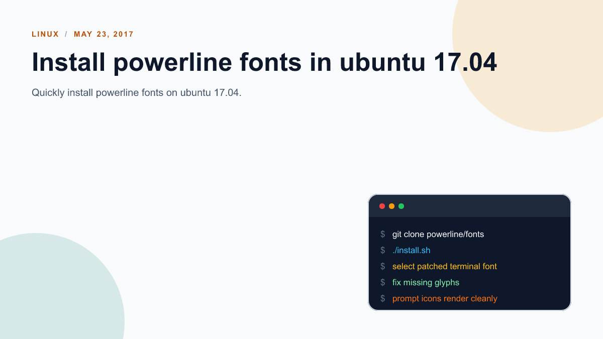 Install powerline fonts in ubuntu 17.04
