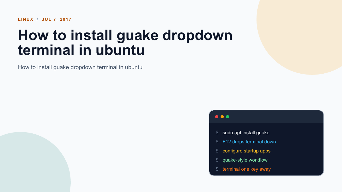 How to install guake dropdown terminal in ubuntu