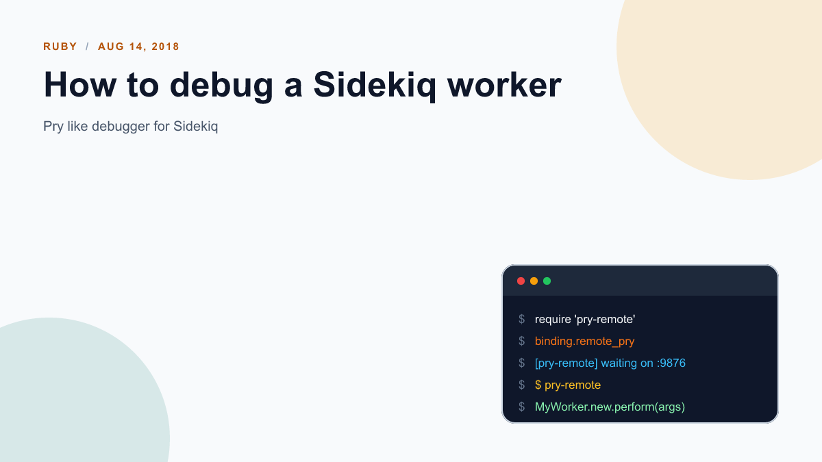How to debug a Sidekiq worker