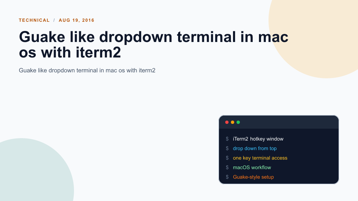 Guake like dropdown terminal in mac os with iterm2