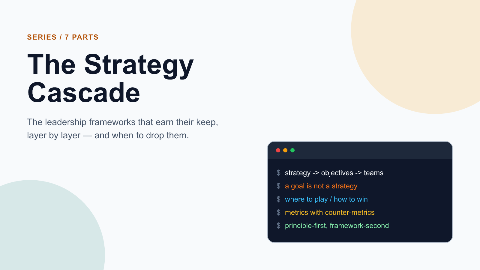 The Strategy Cascade